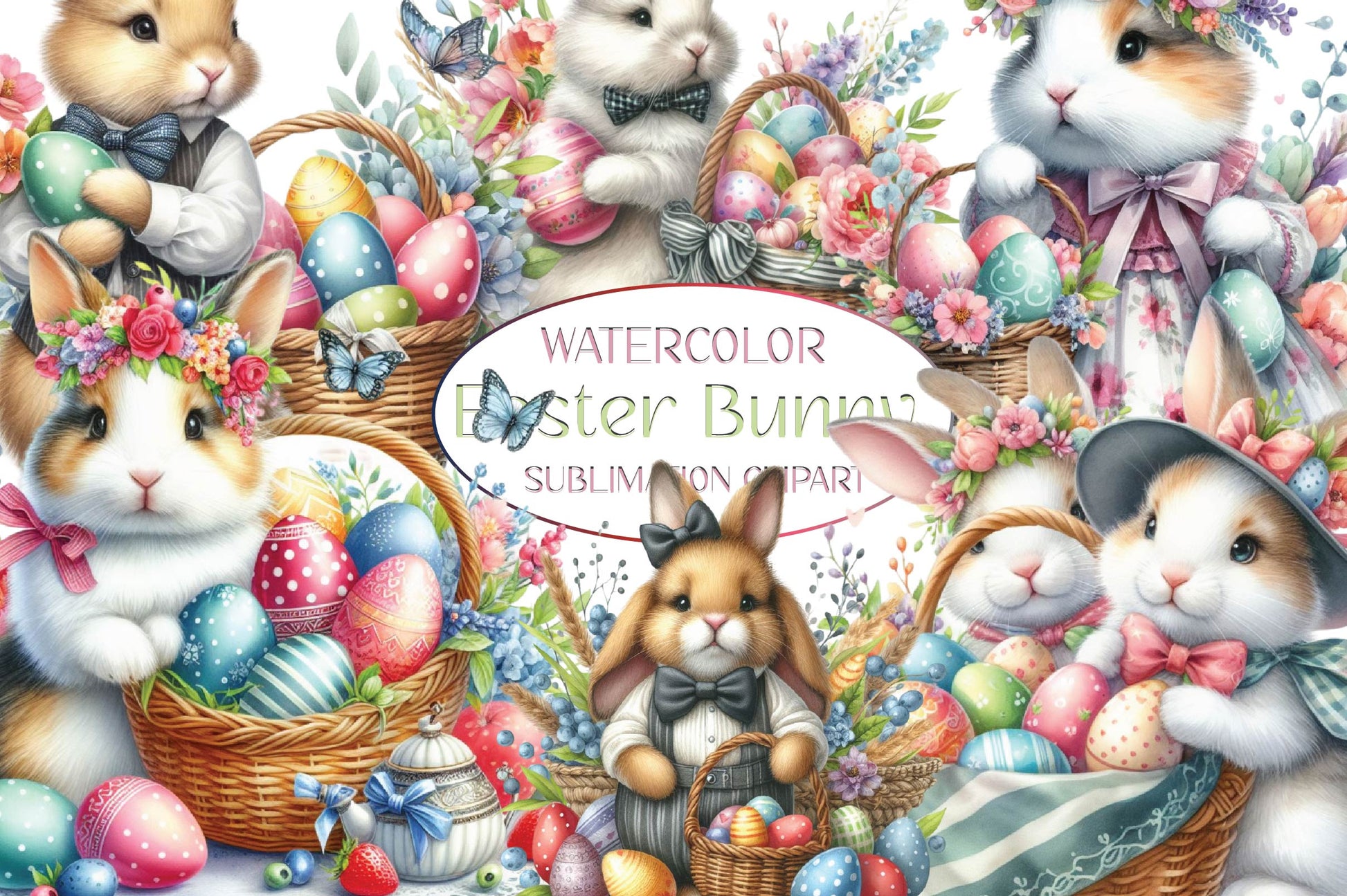 Easter Bunny Clipart Bundle 11 - CraftNest - Digital Crafting and Art