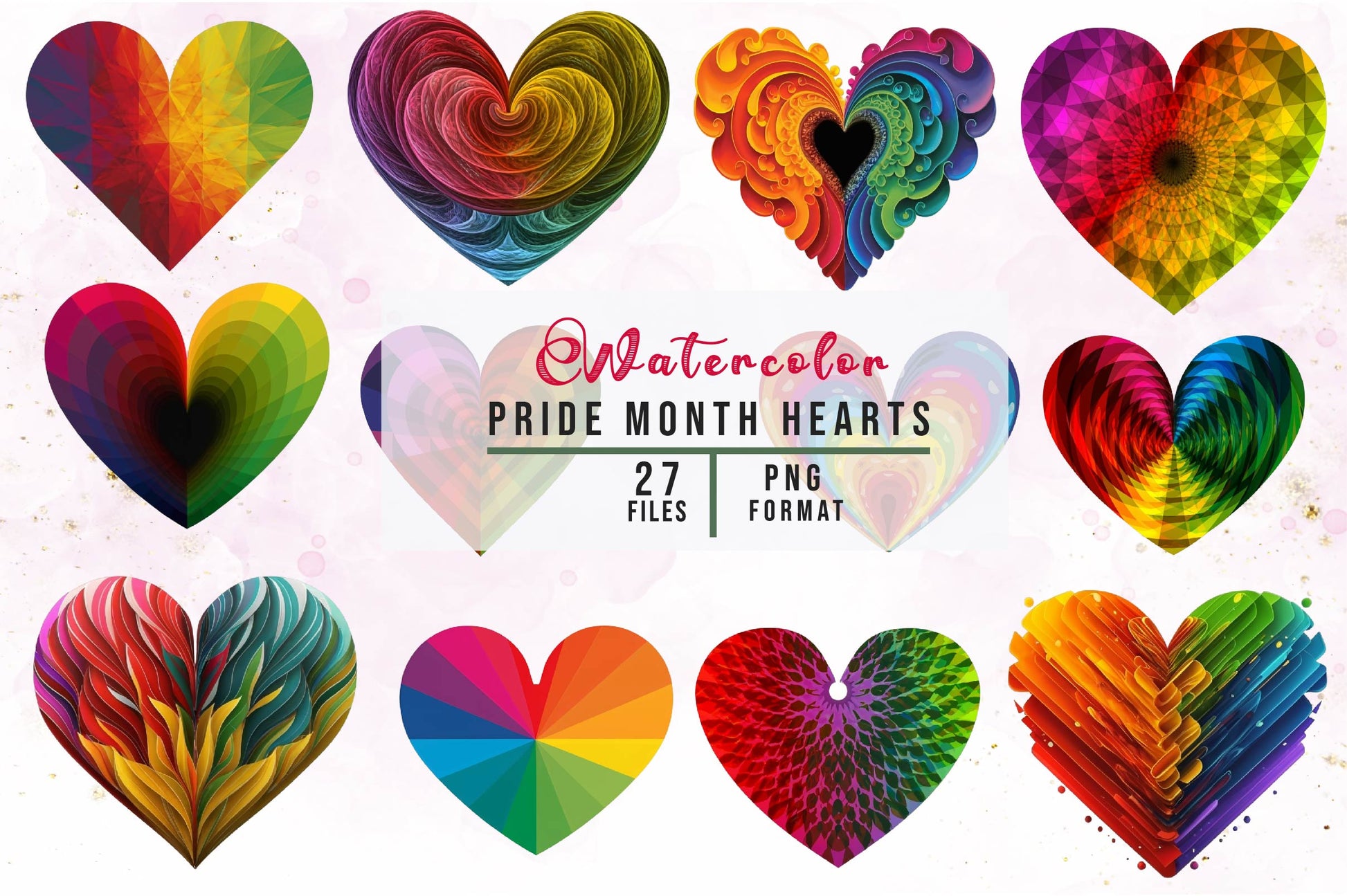 Pride Month Hearts Clipart Bundle - CraftNest - Digital Crafting and Art
