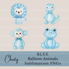 Balloon Animals Blue Clipart Bundle - CraftNest - Digital Crafting and Art