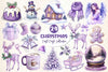 Pastel Purple Christmas Clipart Bundle 2