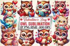 Valentine Owl Clipart Bundle 3 - CraftNest - Digital Crafting and Art