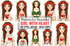 Beautiful Girl Heart Clipart Bundle
