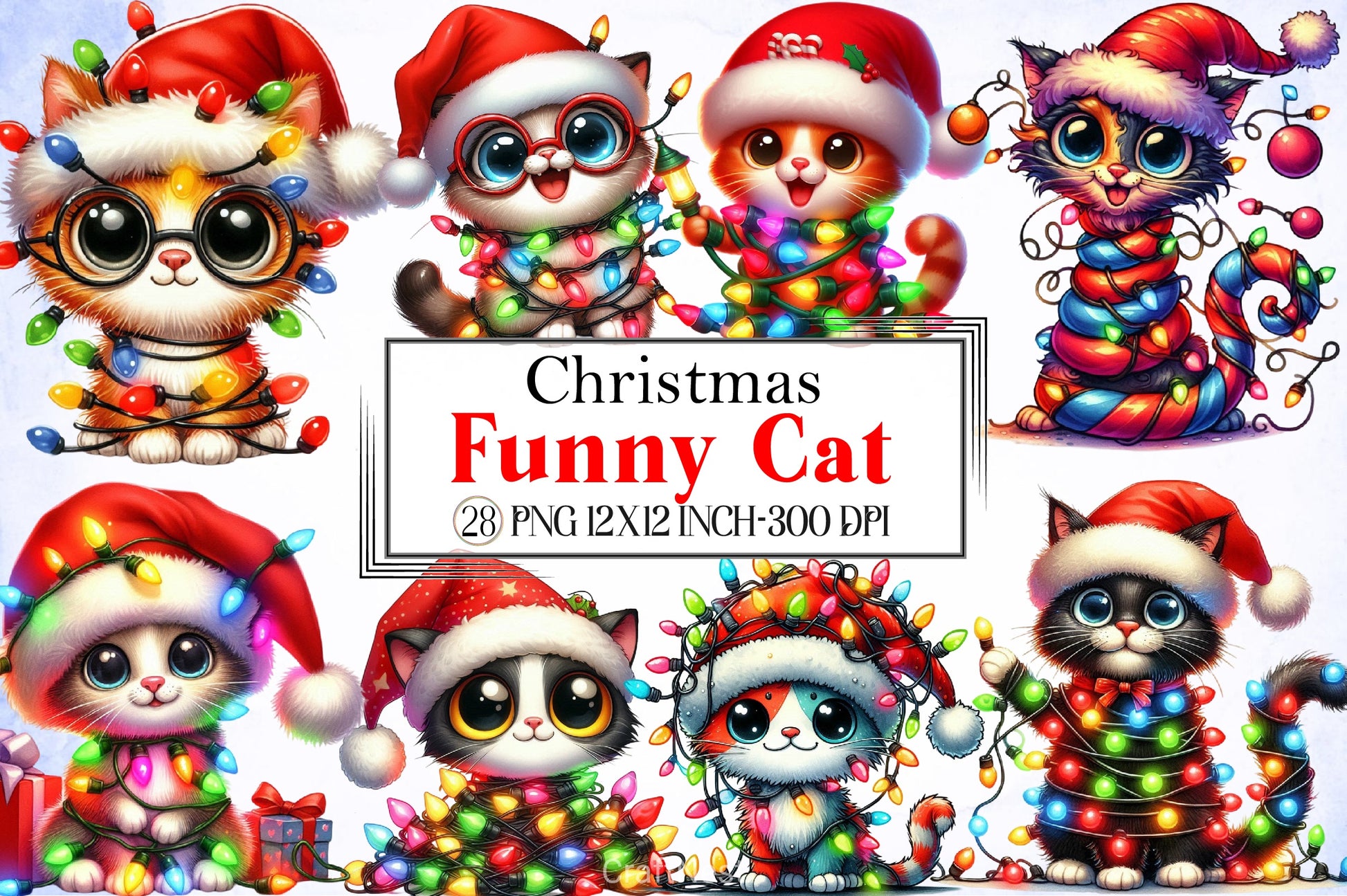 Christmas Cat Clipart Bundle 4 - CraftNest - Digital Crafting and Art