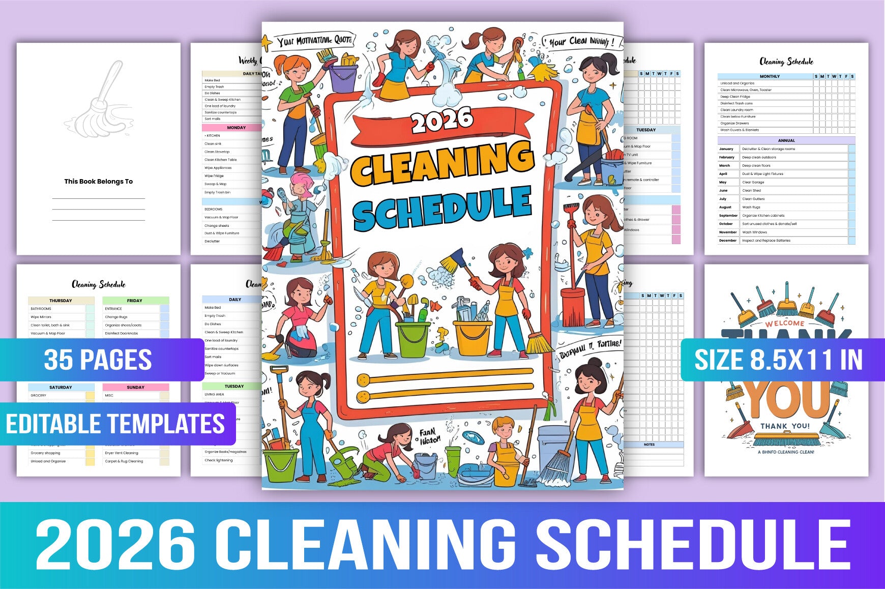 Cleaning Schedule Planner Template