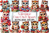 Cute Valentine Owl Clipart Bundle