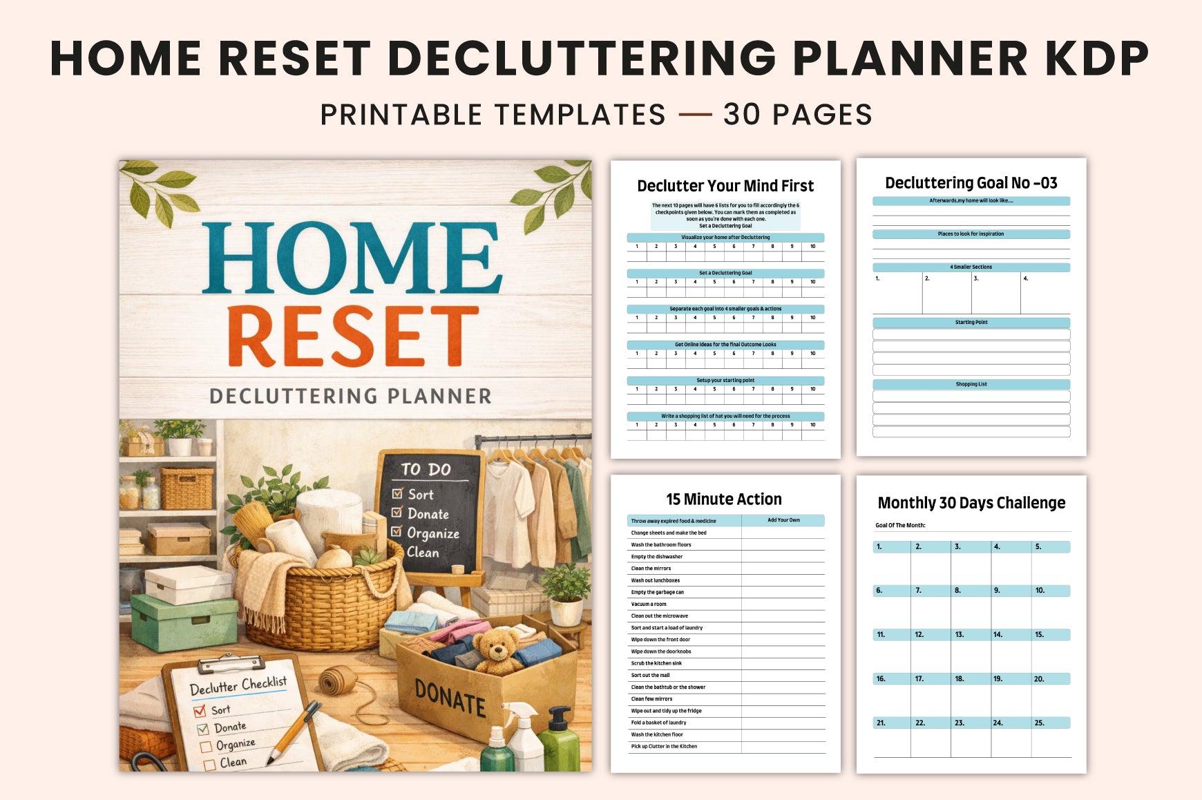 Home Reset Decluttering Planner
