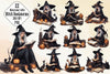 Little Witch Bookworms Halloween Clipart Bundle
