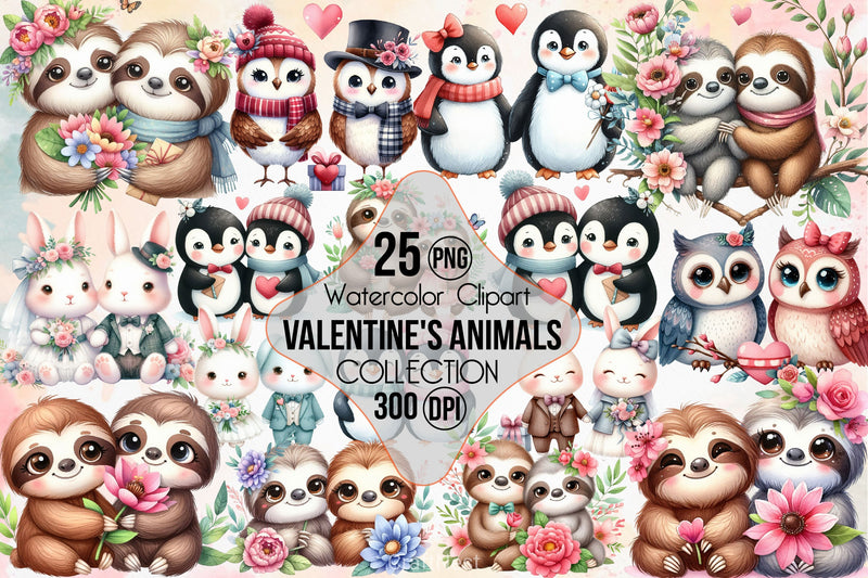 Valentine Animals Clipart Bundle 2 - CraftNest - Digital Crafting and Art
