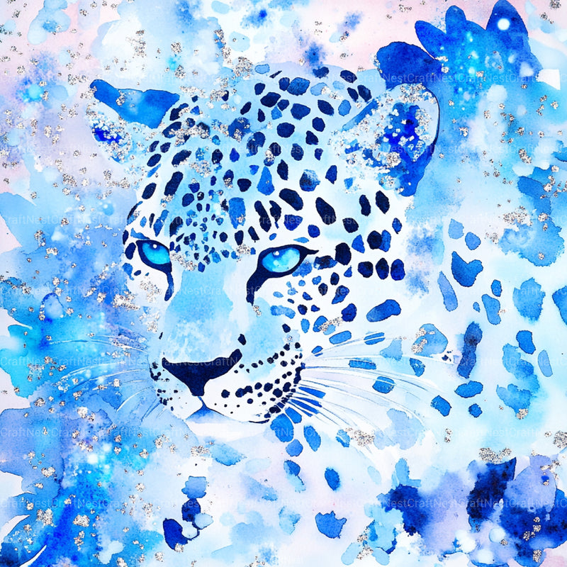 Blue Holographic Glitter Digital Paper - CraftNest - Digital Crafting and Art