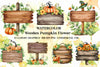 Wooden Sign Pumpkin Flower Clipart Bundle
