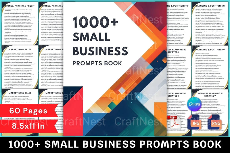 Small Business Prompts Book for Entrepreneurs - CraftNest - Digital Crafting and Art