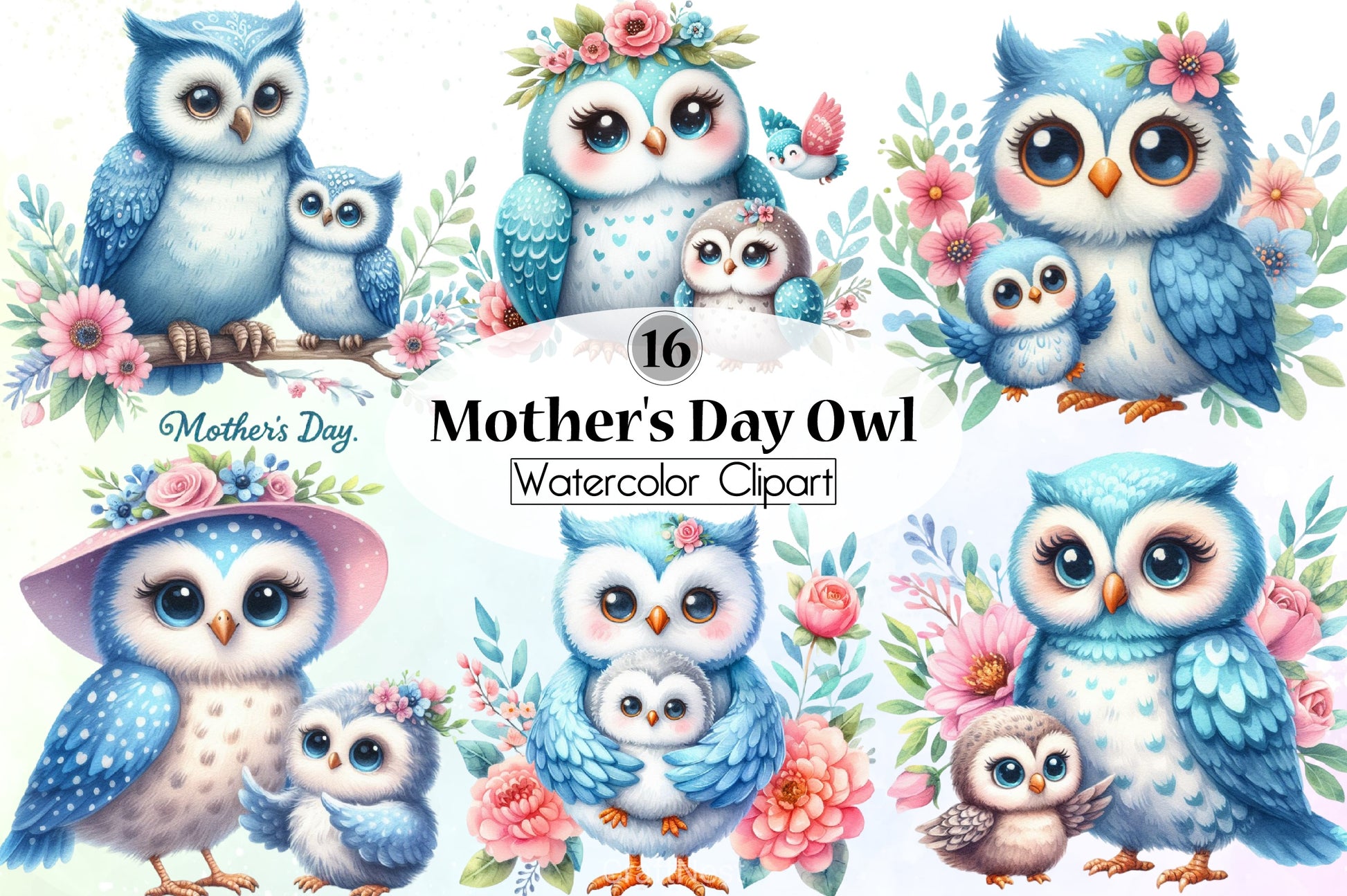Mother's Day Owl Clipart Bundle - CraftNest - Digital Crafting and Art