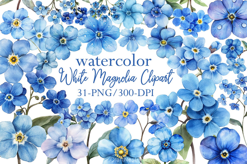 Forget Me Not Clipart Bundle - CraftNest - Digital Crafting and Art