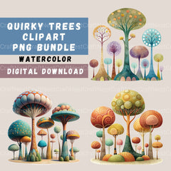 Quirky Trees Clipart Bundle - CraftNest - Digital Crafting and Art