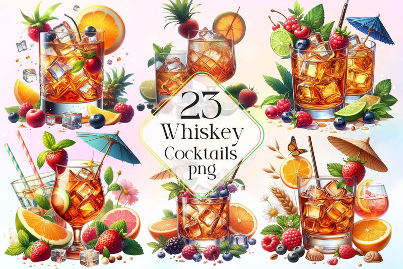 Whiskey Cocktails Clipart Bundle 2 - CraftNest - Digital Crafting and Art