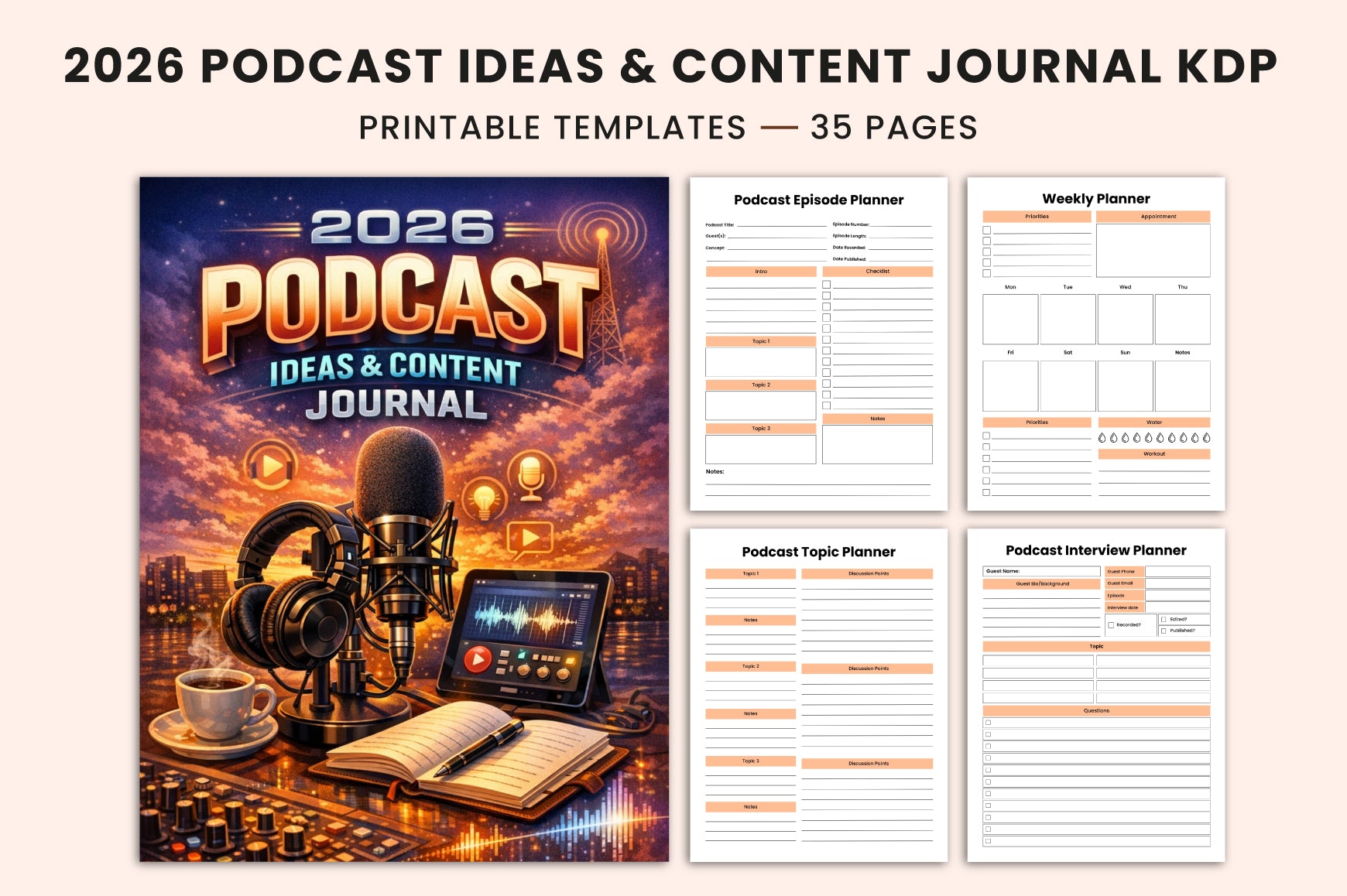 Podcast Ideas Content Journal: Boost Your Creativity