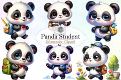 Panda Student Clipart Bundle - CraftNest - Digital Crafting and Art