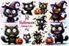 Halloween Black Cats Halloween Clipart Bundle