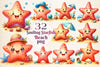 Smiling Starfish Beach Clipart Bundle 2