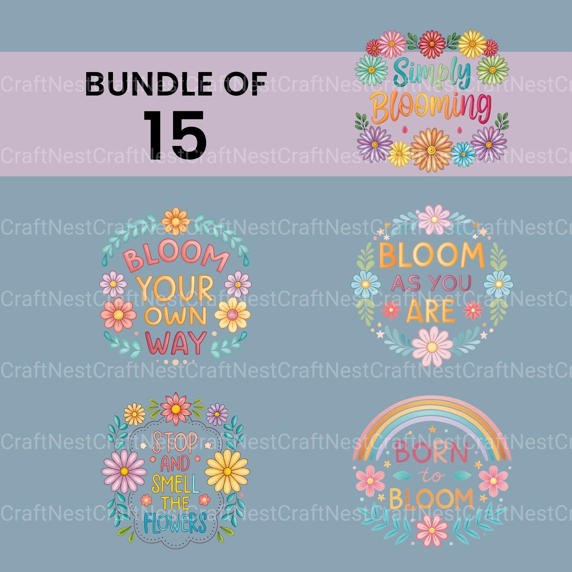 Flower Quotes Clipart Bundle - CraftNest - Digital Crafting and Art
