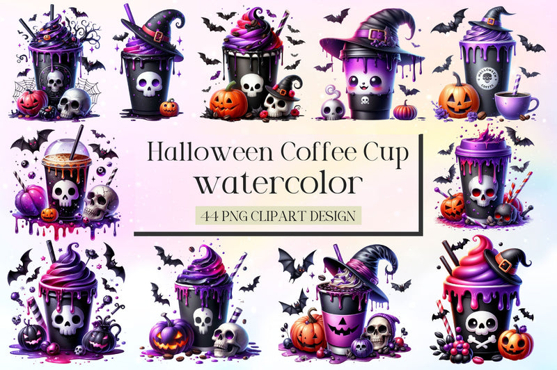 Halloween Coffee Cup Clipart Bundle 4 - CraftNest - Digital Crafting and Art
