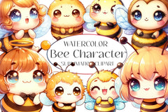 Bee Character Clipart Bundle - CraftNest - Digital Crafting and Art