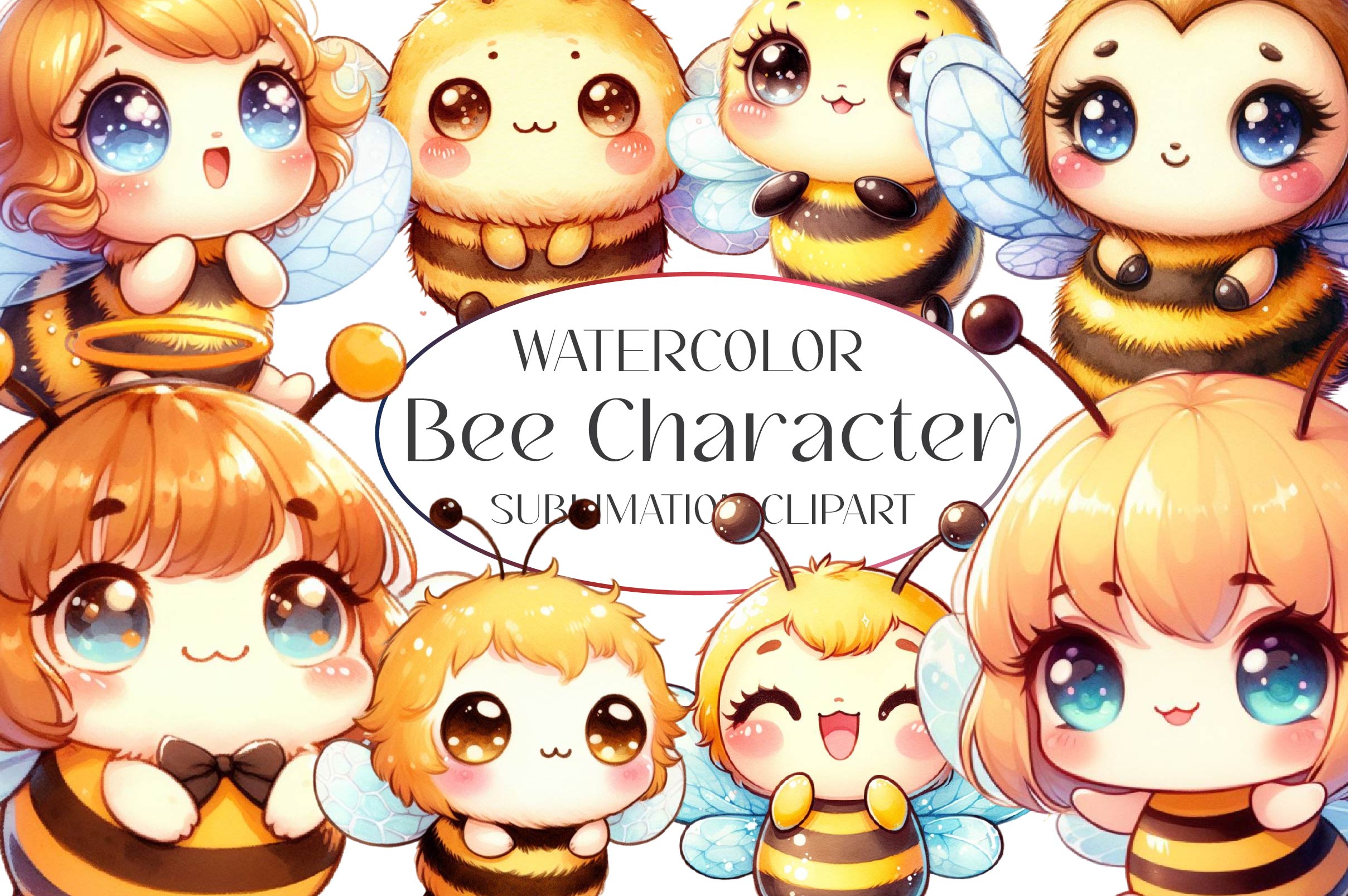 Bee Character Clipart Bundle - CraftNest - Digital Crafting and Art