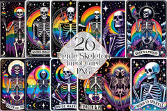 LGBTQ Pride Skeleton Tarot Card Clipart Bundle - CraftNest - Digital Crafting and Art