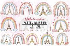 Pastel Rainbow Abstract Clipart Bundle - CraftNest - Digital Crafting and Art