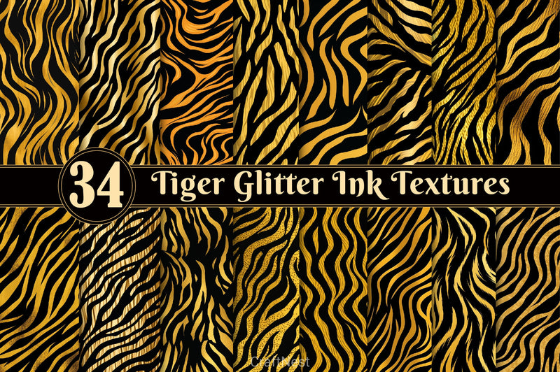 Tiger Glitter Ink Textures - CraftNest - Digital Crafting and Art
