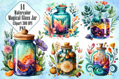 Magical Glass Jar Clipart Bundle - CraftNest - Digital Crafting and Art