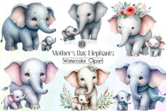 Mother's Day Elephants Clipart Bundle - CraftNest - Digital Crafting and Art