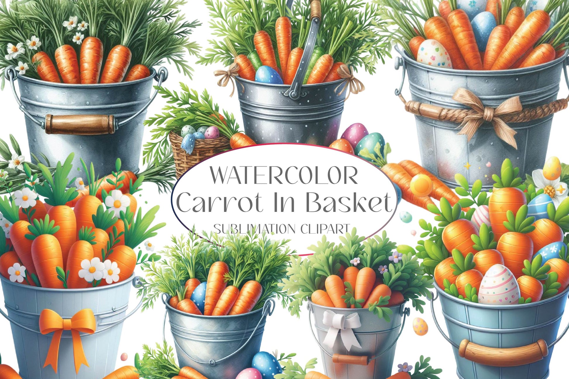 Carrot In Basket Clipart Bundle - CraftNest - Digital Crafting and Art