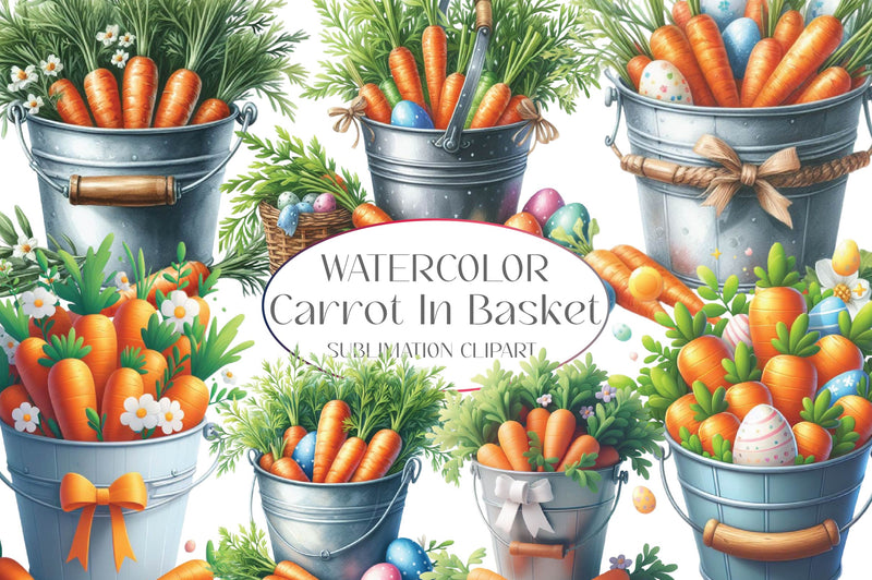 Carrot In Basket Clipart Bundle - CraftNest - Digital Crafting and Art