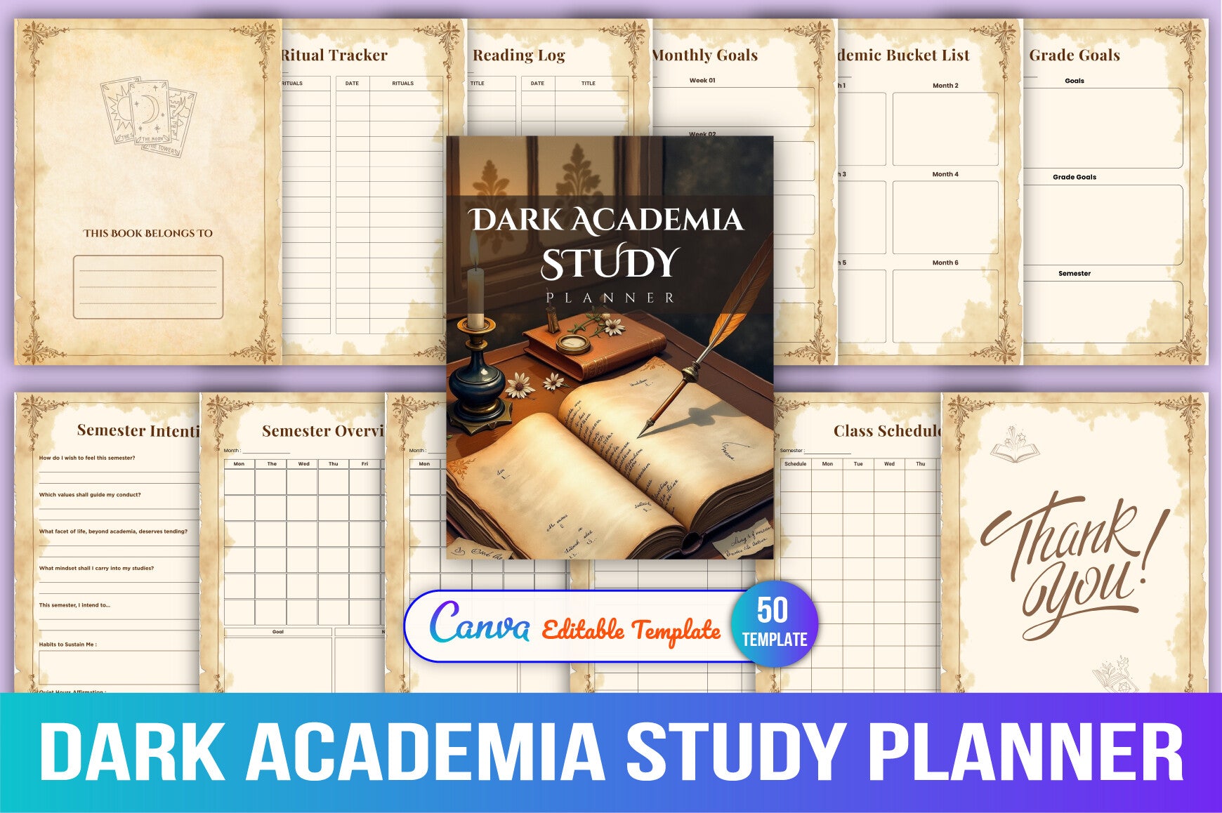 Dark Academia Study Planner