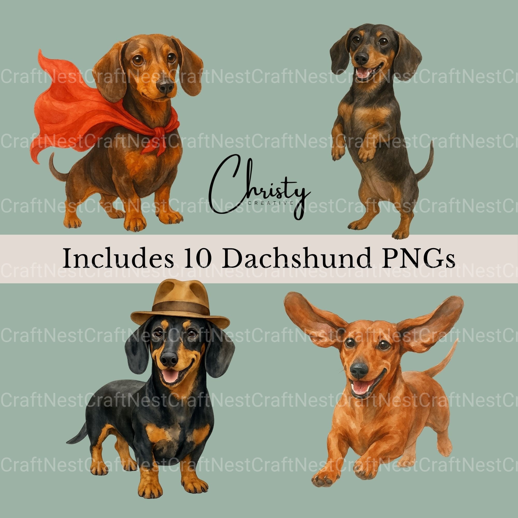 Dachshunds Clipart Bundle 1 - CraftNest - Digital Crafting and Art