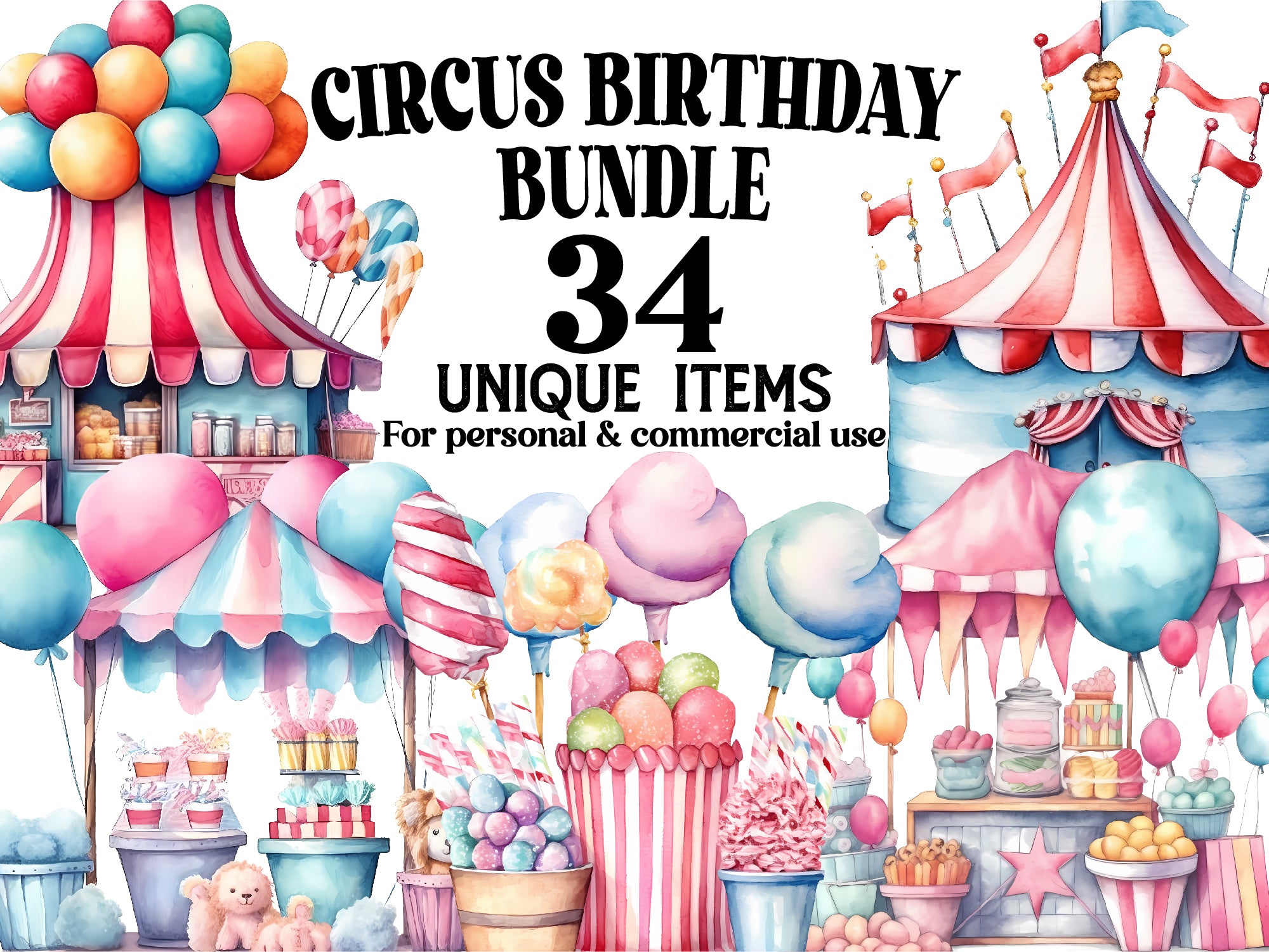 Circus Birthday Clipart - CraftNest