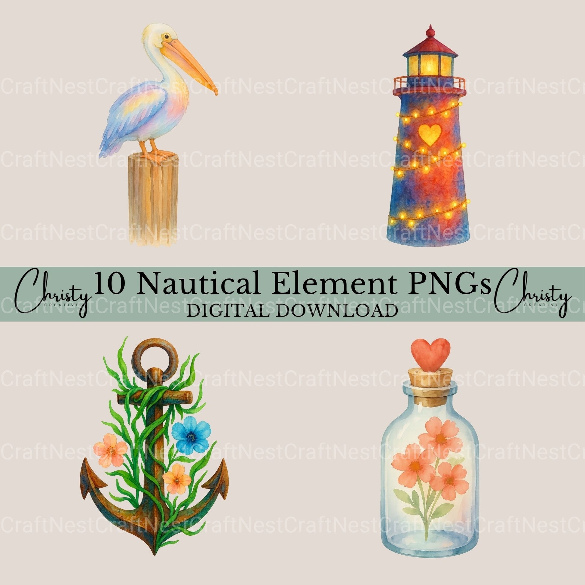 Nautical 2 Clipart Bundle - CraftNest - Digital Crafting and Art