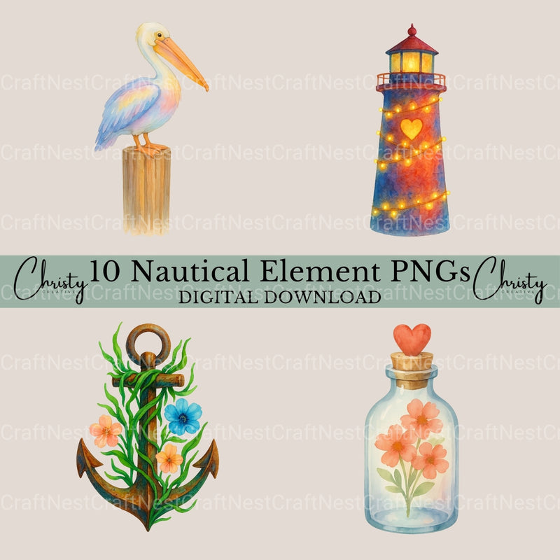Nautical 2 Clipart Bundle - CraftNest - Digital Crafting and Art