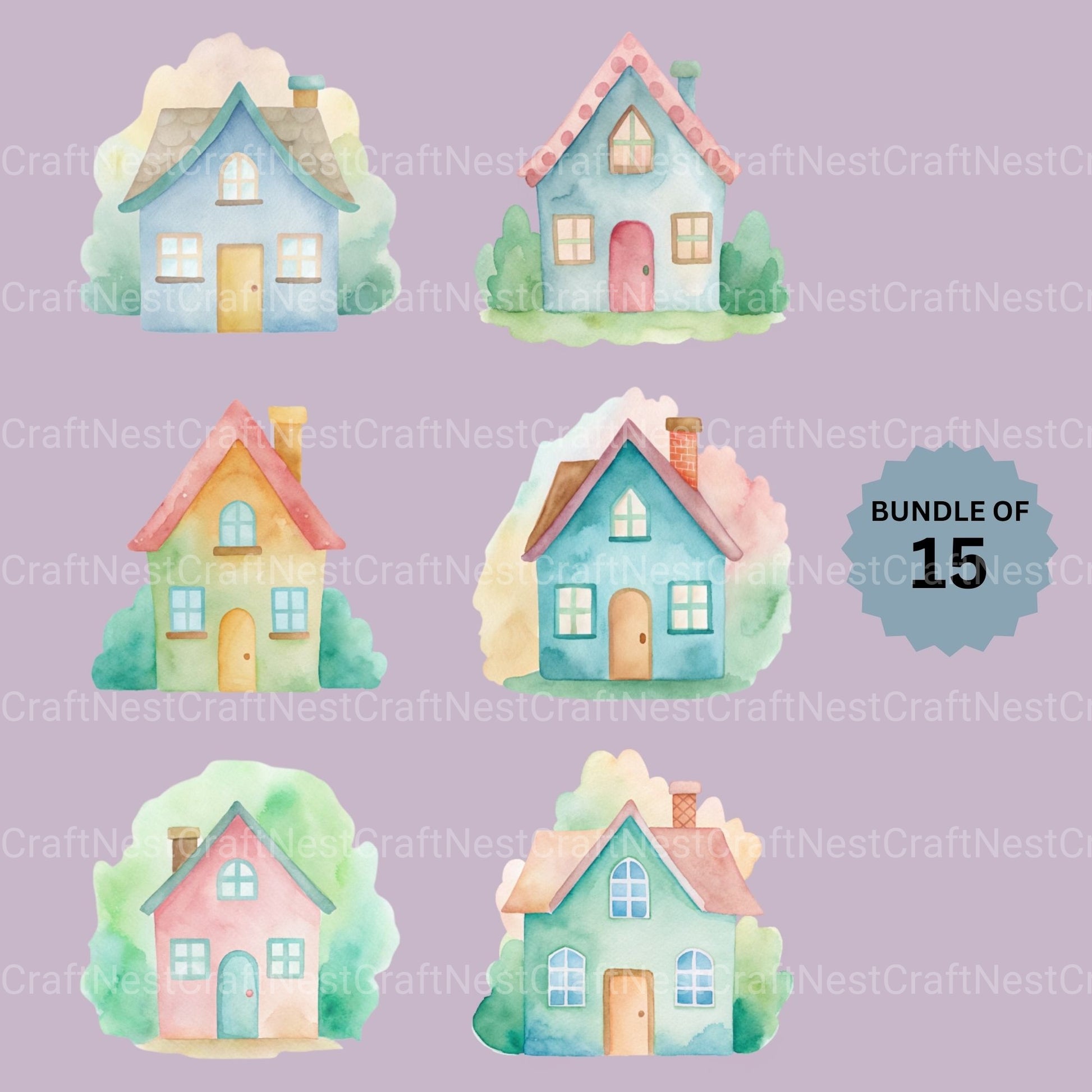 Cottages Clipart Bundle - CraftNest - Digital Crafting and Art