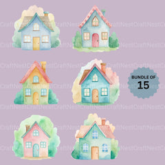 Cottages Clipart Bundle - CraftNest - Digital Crafting and Art