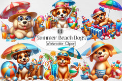 Summer Beach Dogs Clipart Bundle - CraftNest - Digital Crafting and Art