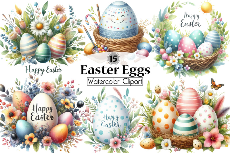 Easter Eggs Clipart Bundle - CraftNest - Digital Crafting and Art