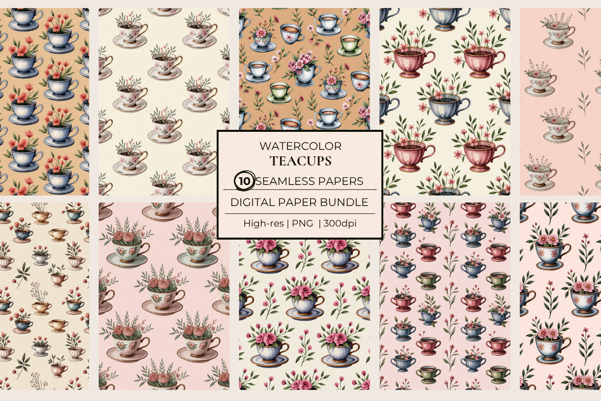 Teacups Seamless Papers