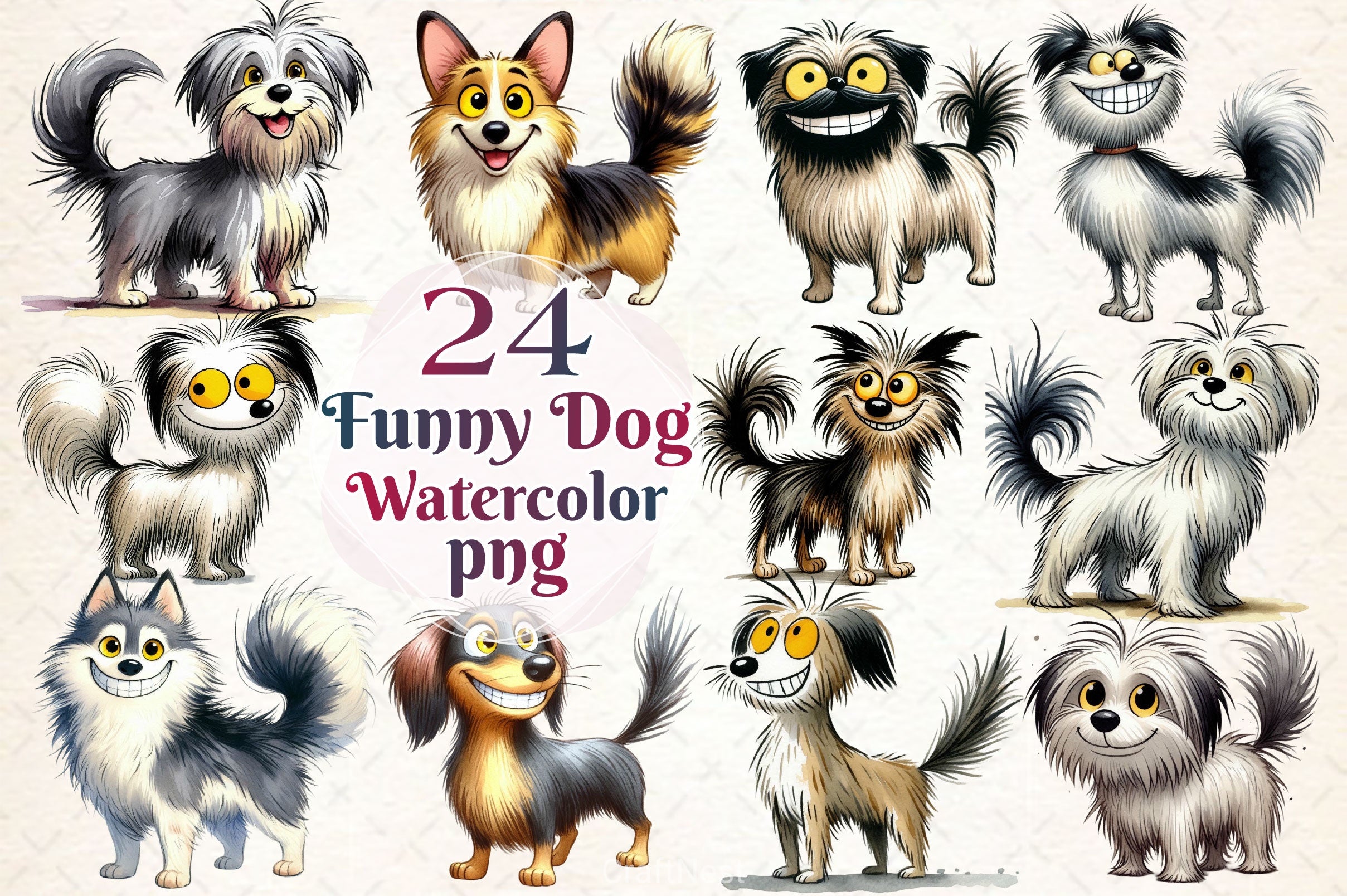 Funny Dog Cute Dog Clipart Bundle - CraftNest - Digital Crafting and Art