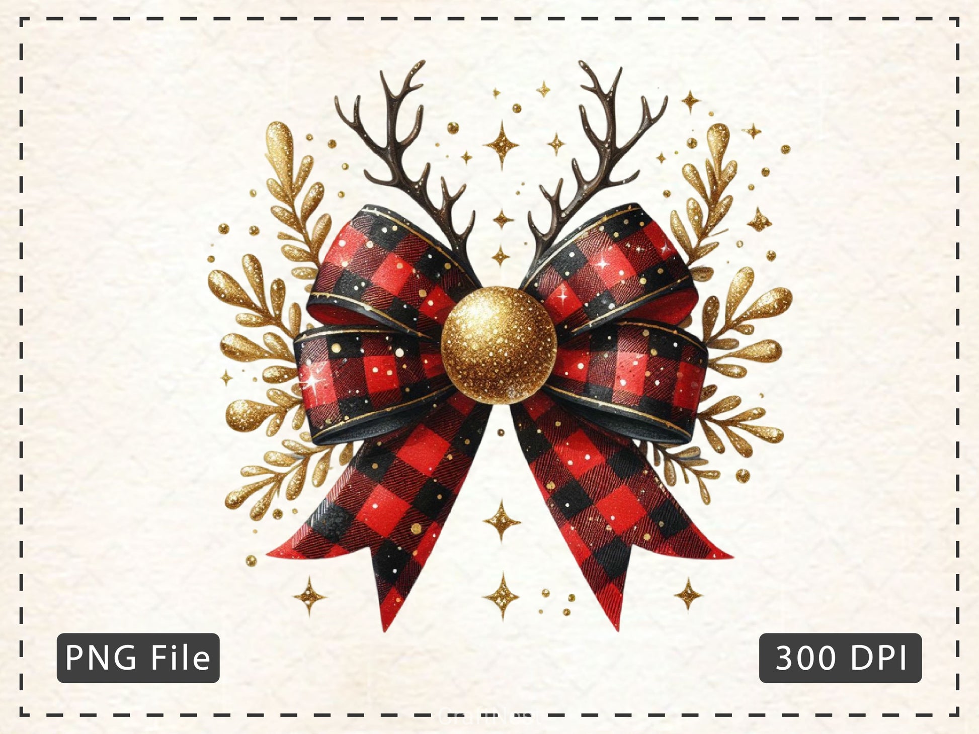 Christmas Reindeer Bow Clipart Bundle - CraftNest - Digital Crafting and Art