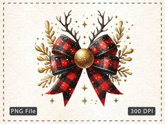 Christmas Reindeer Bow Clipart Bundle - CraftNest - Digital Crafting and Art
