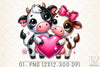 Valentine Couple Cow Clipart Bundle