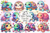 Cute Sea Turtle Clipart Bundle 2