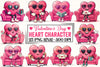 Valentine Heart Character Clipart Bundle